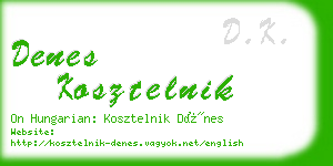 denes kosztelnik business card